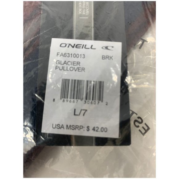 O'Neill Little Boys Fleece Poncho Glacier Pullover Large (7) Kangaroo Pockets - Picture 3 of 3